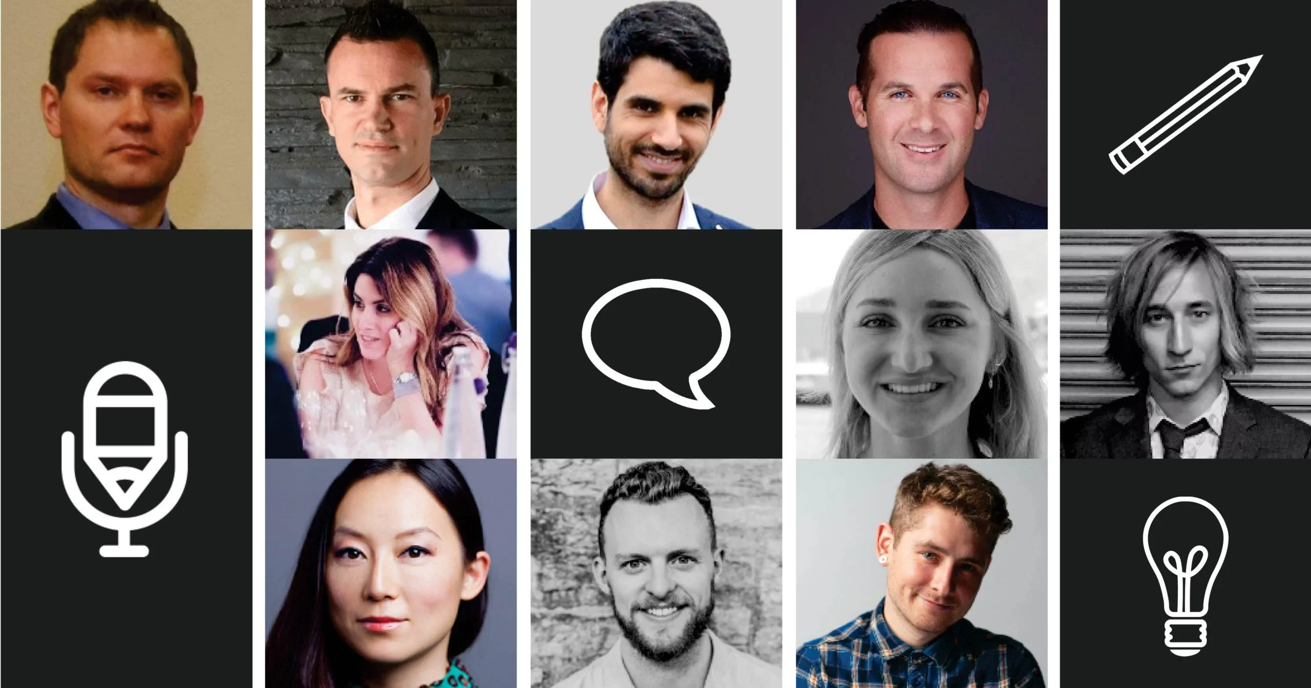Collage of experts interviewed for how to be more human in the age of AI.
